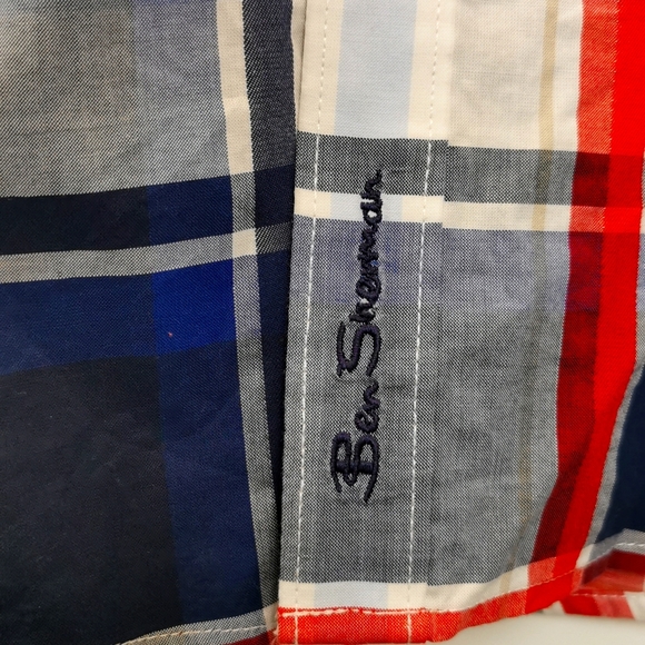 Ben Sherman Shirt S Mens Cheque Blue Red Pattern buttonup - Picture 3 of 12
